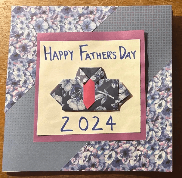 Origami shirt Father's Day Card