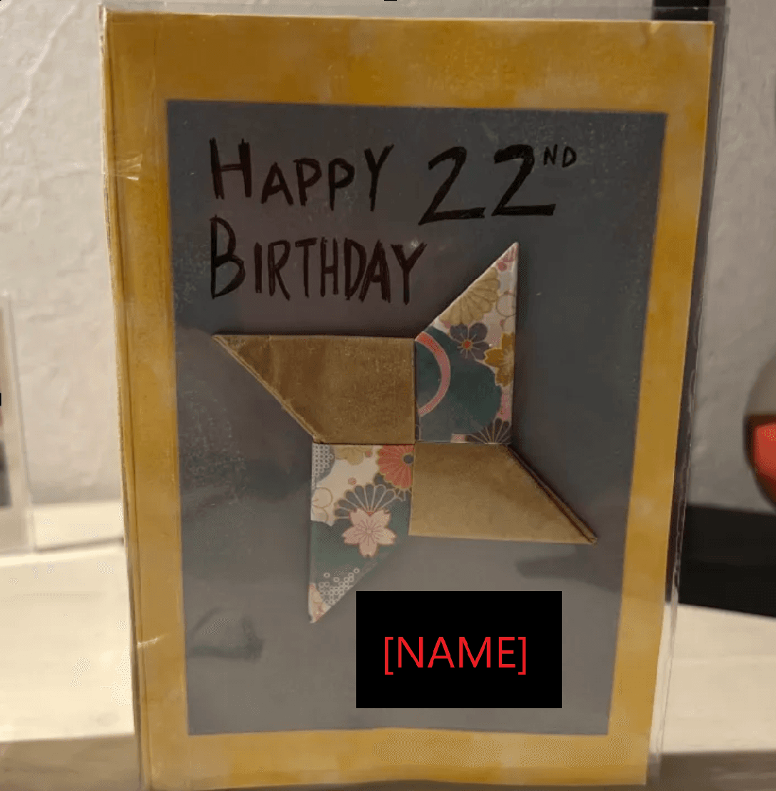 Origami Ninja Star Birthday Card